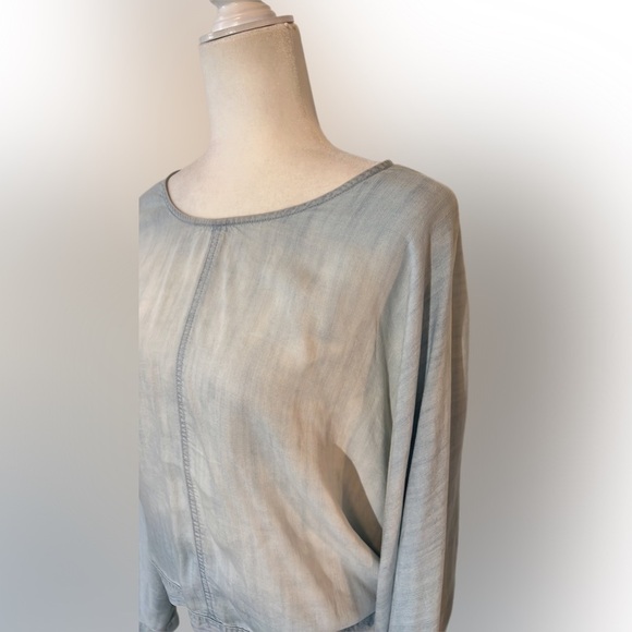 NWOT Chelsea and Violet Chambray Shirt Open Back With Tie Size L - Picture 12 of 12